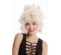 WIG ME UP -90960-ZA62/ZA612 Parrucca Donna Carnevale Halloween Barocco Rococò Nobildonna Corta Cotonata Beehive Ricci a cavatappo Bianco Biondo