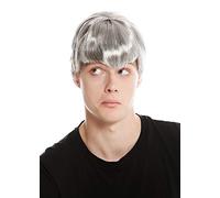 WIG ME UP - 91087-ZA68R Parrucca Uomo Donna Carnevale Halloween Corta Grigio Frangetta