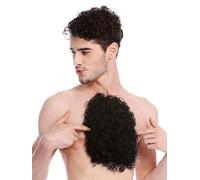 WIG ME UP - BB-013-black Peli Toupet peli Torace Anni 70 Uomo Halloween Carnevale Nero