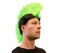 WIG ME UP Carnevale: Parrucca Colore Verde, Punk, taglio Mohawk/Irochese,Anarchia