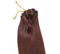 WIG ME UP - Clip in Set completo 8 pezzi Extension Intera Testa Castano Marrone castagna Mogano scuro(33) Lunghezza 40 cm EX03-GGO-33