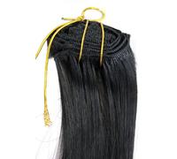 WIG ME UP - Clip in Set completo 8 pezzi Extension Intera Testa Colore Nero (1) Lunghezza 40 cm EX03-1