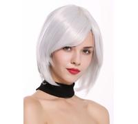 WIG ME UP Donna Parrucca Cosplay Corto Bob Longbob Liscio Grigio Bianco SA091