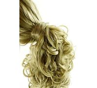 WIG ME UP - Invisibile elastico per capelli,di fibra sintetica, Elastico effetto capelli, Elastico per Coda, Fascetta per Coda con sezione elastica, Biondo Biondo cenere chiaro NHA-003B-24.