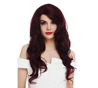 WIG ME UP - LO1703-MF-2SP118 Parrucca Donna Lace front Monofilamento parziale Lunga ondulata Riccia Riga Bruno cupo Rosso Mèches