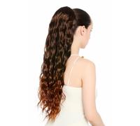 WIG ME UP - N1557A-2T30 Estensione Capelli Coda di cavallo con pettini, base ampia e voluminosa, capelli molto lunghi e ondulati, 70 cm, colore castano misto.