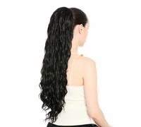 WIG ME UP - N1557A-3 Estensione Capelli Coda di cavallo con pettini, base ampia e voluminosa, molto lunga e ondulata, 70 cm, marrone scuro.