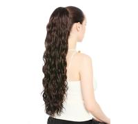 WIG ME UP - N1557A-6 Estensione Capelli Coda di Cavallo Pettini base voluminosa e larga molto lunga ondulata 70 cm Marrone Marrone Medio
