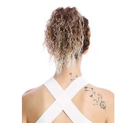 WIG ME UP - N67A-V-16T33 Toupet Coda di cavallo Corti Voluminosi Ricci Ricci crespi Afro Kinks Biondo Castano rossiccio Mèches 25 cm