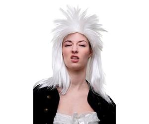 WIG ME UP - Parrucca Bianco Rock Me Amadeus Taglio alla Vokuhila, Anni 80