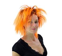 WIG ME UP - Parrucca Carnevale Anni 80 Punk Nero-Arancione PW0078-P103PC24