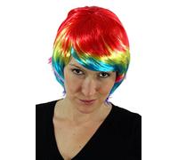 WIG ME UP - Parrucca Carnevale Halloween Colorata Capelli Corti Bob Uccello del Paradiso