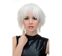 WIG ME UP - Parrucca Cosplay Donna Uomo Bianco Corta Voluminosa YZF-7067-1001