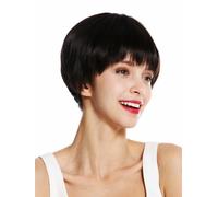 WIG ME UP Parrucca da Donna Corto Liscio Paggio Pagenschnitt Marrone Scuro VK-53