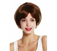 WIG ME UP Parrucca da Donna Corto Rotondo Bob Voluminoso Castano Braun KZY-5
