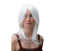 WIG ME UP Parrucca da Donna Medio Lungo Liscio Bianco Cosplay 45cm 3240-1001