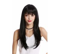 WIG ME UP Parrucca da Donna Nero Profondo Nero Lunga Liscia Sexy Frangia GFW2274