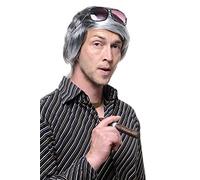 Wig Me Up - Parrucca Da Uomo Carnevale Colore Nero E Grigio-Argento Gigolò P68875
