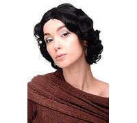 WIG ME UP - Parrucca Donna Anni 20 Swing Bob Ondulata Nero Nero carbone circa 25 cm A4002-1
