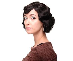 WIG ME UP - Parrucca Donna Anni 20 Swing Caschetto Ondulati Castano Castano scuro circa 25 cm A4002-3