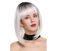 WIG ME UP Parrucca Donna Parrucca Donne Bob Longbob Pony Ombre Nero Bianco