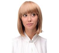 WIG ME UP - Sexy Wig Parrucca Bob Biondo Mix di biondo rame e biondo platino Liscia Donna Taglio a caschetto 25 cm 7803-27T613