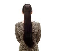 Wig Me Up - T113-3 Toupet/Coda Molto Lunga Liscia, Clip A Farfalla, Circa 70 Cm, Castano Scuro