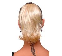 WIG ME UP - Toupet Coda Di Cavallo Extension Mix di Biondo Biondo-Platino Corto look Wild Fissaggio con Ganci a Farfalla 20 cm T6545-24BT613