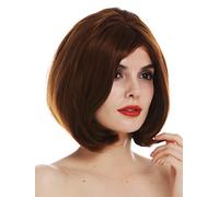 WIG ME UP - TYS-052A-12 Parrucca Donna Corta Bob Bob lungo Riga Liscia Castano