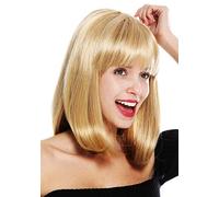 WIG ME UP - VK-1-660H Parrucca donna Corta Altezza spalle Bob lungo Frangetta Liscia Mix biondo Biondo chiaro