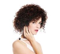 WIG ME UP - VK-11-2T30 Parrucca donna Corta Voluminosa Ricci crespi Marrone castagna Mix castano Mèches
