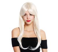 WIG ME UP - VK-30-266T Parrucca donna Lunga Liscia Frangetta lunga Riga Biondo Biondo platino Mèches