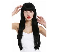 WIG ME UP-VK-43-1 Parrucca Donna Molto lunga Liscia Scalata Frangetta lunga Nero