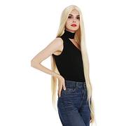 WIG ME UP - XR-845-24B Parrucca Donna Lunghissima 120 cm Liscia Effetto bagnato Riga in mezzo Biondo Biondo oro