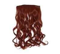 WIG ME UP-YZF-3180-350 Toupet Extension Larga 5 Clip Ondulata Rosso ramato 25x50 cm