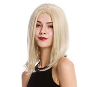 WIG ME UP - YZF-4358-24B/613B Parrucca Donna Bob lungo Corta Liscia Riga in mezzo Non centrata Mix Biondo chiaro