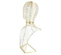 Wig Stand Supporti for parrucche, espositore in metallo staccabile for testa di manichino e metà del corpo, for esporre cappelli sportivi, cappelli da viaggio e sciarpe. Wig Display Holder(Golden 2)