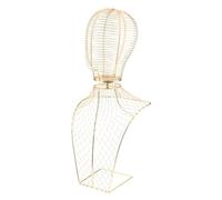 Wig Stand Supporti for parrucche, espositore in metallo staccabile for testa di manichino e metà del corpo, for esporre cappelli sportivi, cappelli da viaggio e sciarpe. Wig Display Holder(Golden)