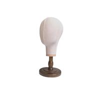Wig Stand Testa di manichino da 34 cm, supporto for parrucca in tela con supporto staccabile, modello di testa for cappelli in lino for cappellini, copricapo Wig Display Holder(Brown)