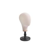 Wig Stand Testa di manichino da 34 cm, supporto for parrucca in tela con supporto staccabile, modello di testa for cappelli in lino for cappellini, copricapo Wig Display Holder(Black)