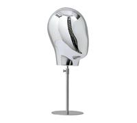 Wig Stand Testa di manichino regolabile da 21 pollici, for realizzare parrucche, stile vintage, con testa in metallo e supporto staccabile. Wig Display Holder(Silver)