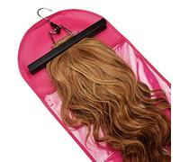 Wig Stands Dust Proof Protective Wig Storage Bag Holder Wig Hanger Hair Extensions Wigs Storage Holder for Styling Accessories Wig Holder (Colore: Pink with Wig Hanger) (Black Without Hanger )