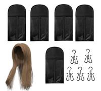 Wig Storage Bag, Hair Extension Organizer, Protective Wigs Storages Hanger Organizer, 11,81 x 23,62 in Portable Hair Extension Case Holder, Hairpieces Case for Women, Men