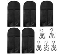 Wig Storage Bags - Set di 5 sacchetti per capelli | Dust-Proof Hair Extension Holders with Clear Non-Woven Design | Travel-Friendly Wig Organizer with Hangers For Women and Men