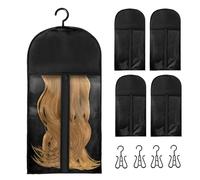 Wig Storage Borse-Cancella A Prova Di Polvere, Organizzatore Sospeso Con Cerniera | Set Da 5 Pezzi Con Appendiabiti Per Parrucca Per Viaggi Per Capelli, Manica Portatile Non Tessuta Per Lo Stile '