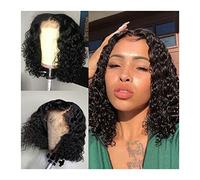 Wig Wig Brasilian riccio di pizzo bob parrucca 4x4 chiusura in pizzo parrucca da 8-14 pollici parrucche per capelli umani ricci corti per donne nere remy capelli umani parrucche grigie parrucche per