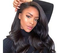 Wig Wig Gluless 4x4 Wig Wig Wig Body Body Body Human Wigs Virgin R Virgin r Punta con la parrucca anteriore in pizzo sbiancato for donne nere Natura Colore 18 pollici