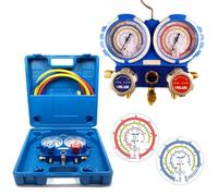 Wigam Manometro per Condizionamento d'Aria, Gruppo Manometrico, R32, R410A, R407C, Kit 2 Tubi