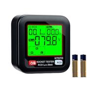 Wigearss Tester de Prese, Tester per Circuiti Elettrici con Test RCD e Display LCD, 6 Tipi di Diagnosi di Errore, Indicatore di Tensione di Dispersione e Corrente, Test FI, 30-260V/45-65Hz
