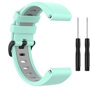 Wigento Cinturino di ricambio per Garmin Fenix 6/6 Pro in plastica/silicone, colore: verde/grigio